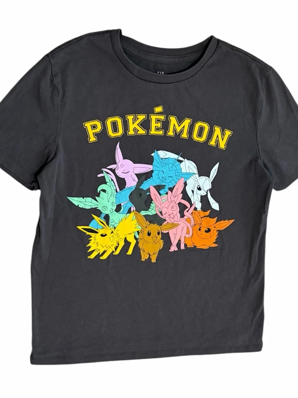 GAP X Pokémon Eevee Evolutions Graphic Tee Dark Gray Boys Size Large